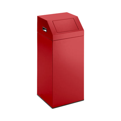 Recyclable waste collector, self extinguishing, capacity 76 l, WxHxD 380 x 890 x 380 mm, flame red.