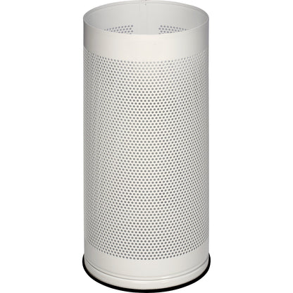 Umbrella stand, height 610 mm, perforated sheet metal, zinc plated, traffic white RAL 9016.