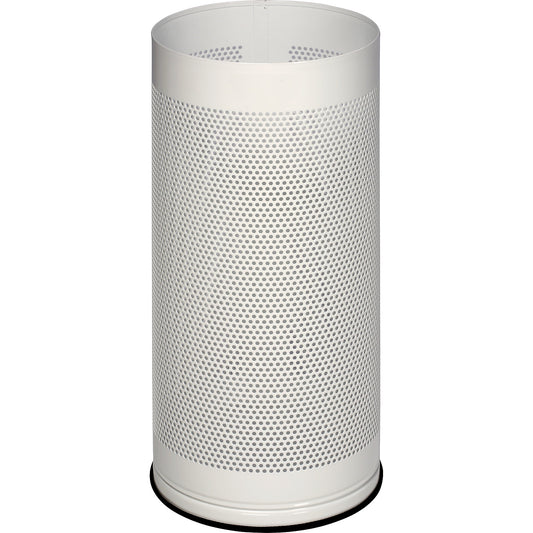 Umbrella stand, height 610 mm, perforated sheet metal, zinc plated, traffic white RAL 9016.