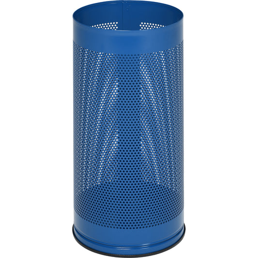 Umbrella stand, height 610 mm, perforated sheet metal, zinc plated, gentian blue RAL 5010.