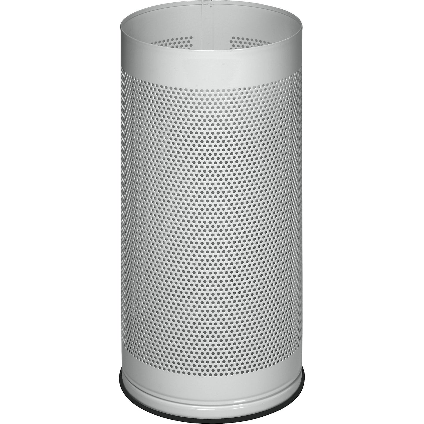 Umbrella stand, height 610 mm, perforated sheet metal, zinc plated, light grey RAL 7035.