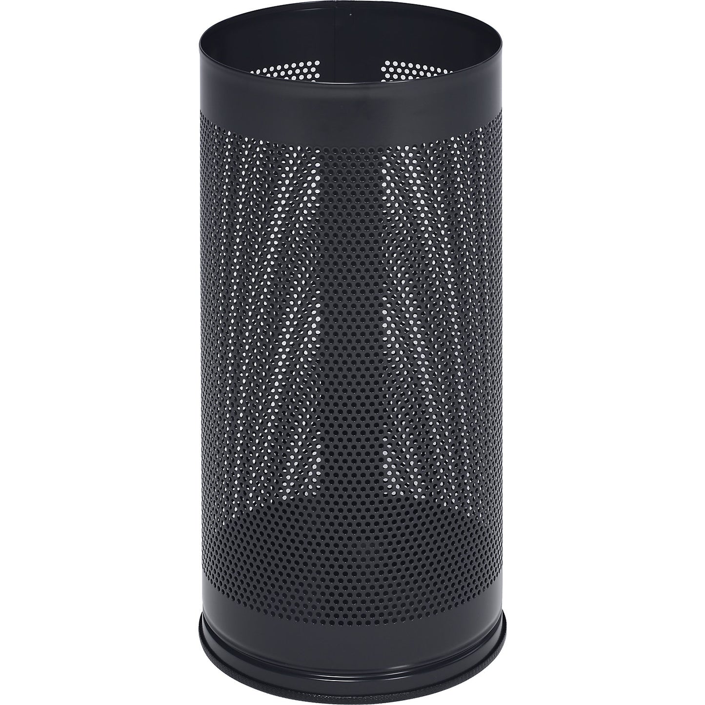 Umbrella stand, height 610 mm, perforated sheet metal, zinc plated, black grey RAL 7021.