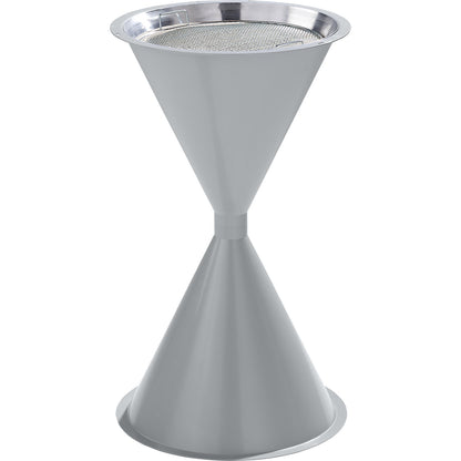 Conical pedestal ashtray made of plastic, without hood, silver.
