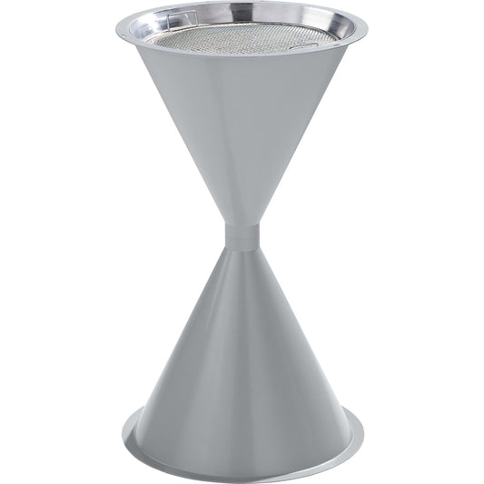Conical pedestal ashtray made of plastic, without hood, silver.