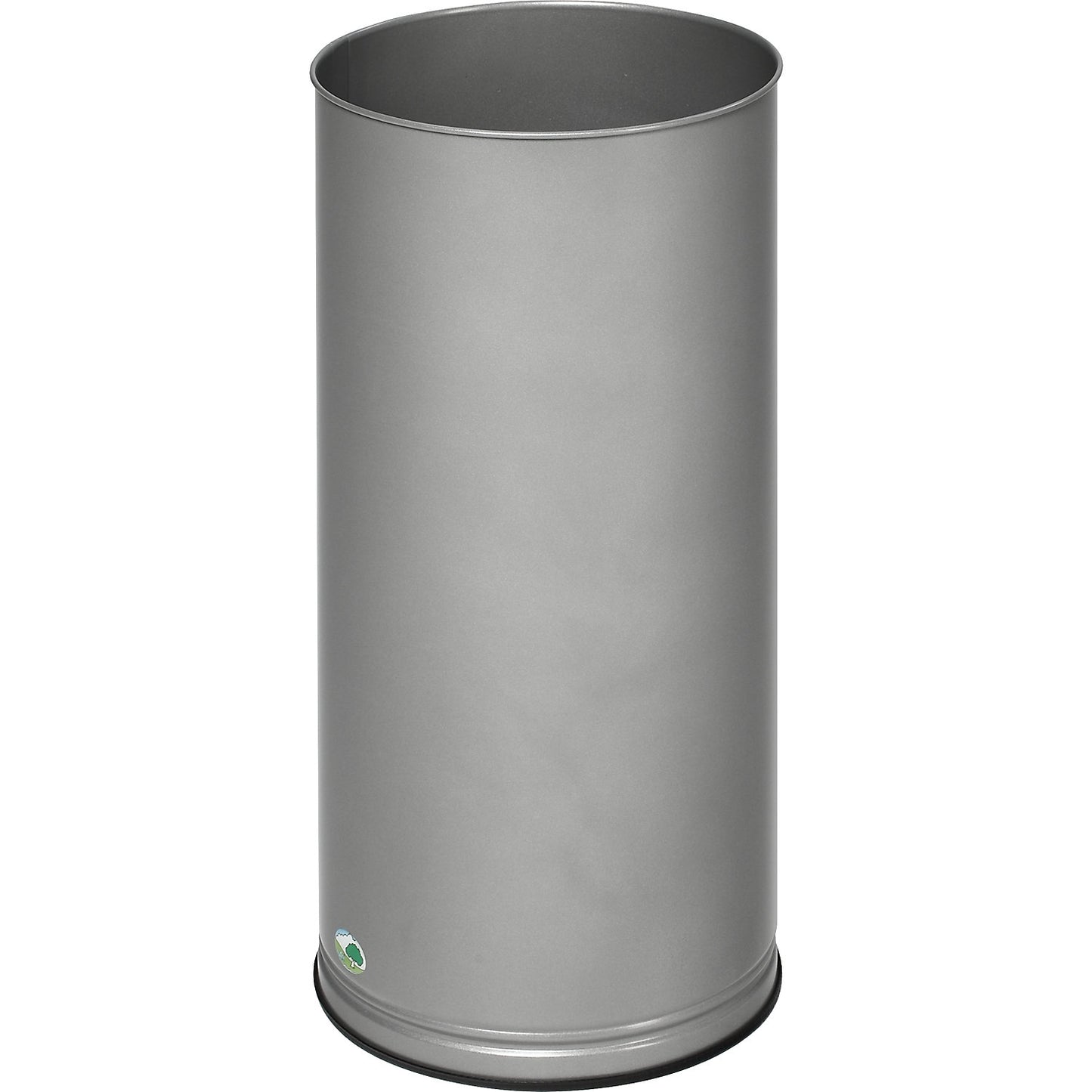 Umbrella stand, height 610 mm, solid sheet metal, zinc plated, aluminium silver.