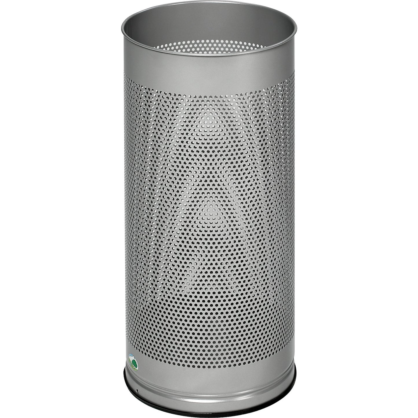Umbrella stand, height 610 mm, perforated sheet metal, zinc plated, aluminium silver.