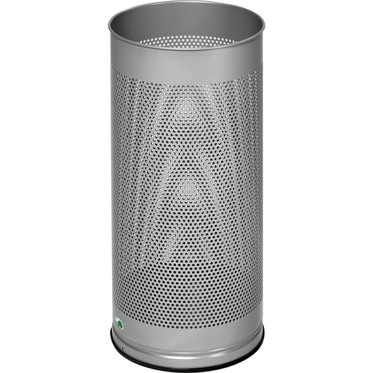 Umbrella stand, height 610 mm, perforated sheet metal, zinc plated, aluminium silver.