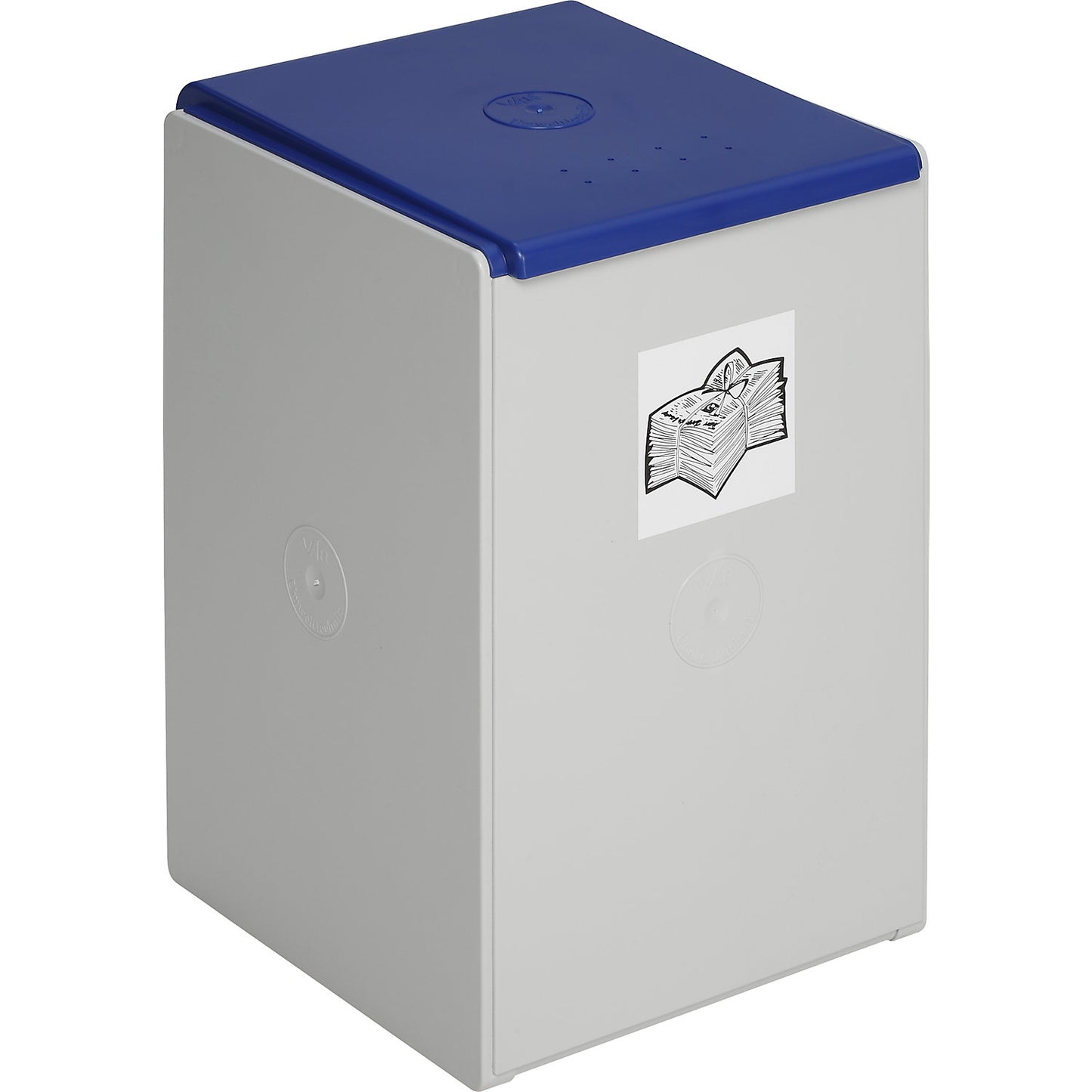 Recyclable waste collector made of plastic, single container with 60 l capacity, blue.