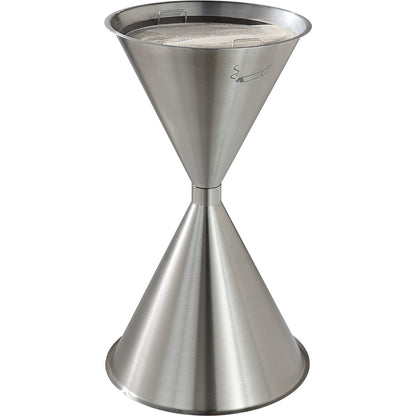 Conical ashtray made of stainless steel, Ø 400 mm, without cover.