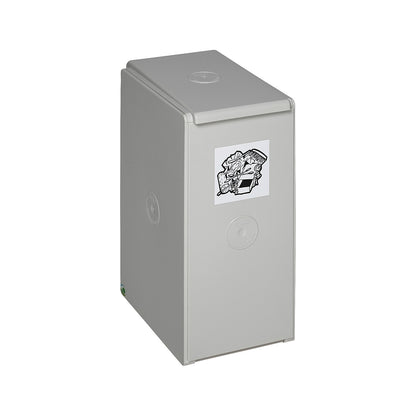 Recyclable waste collector made of plastic, single container with 40 l capacity, light grey.