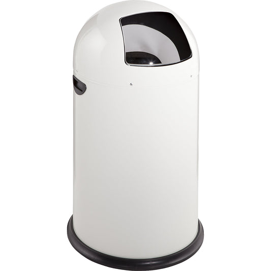 Push rubbish bin, steel, self-closing, white, 40 l, height 740 mm.