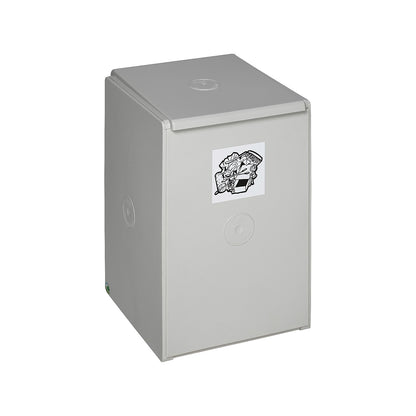 Recyclable waste collector made of plastic, single container with 60 l capacity, light grey.