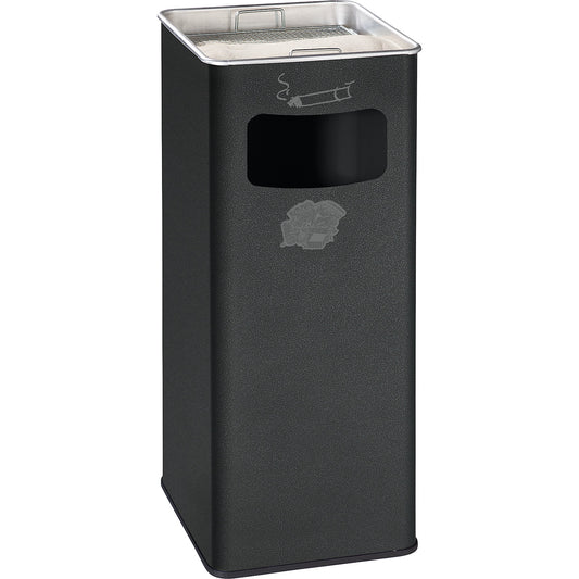 Combination ashtray, capacity 53 l, WxHxD 330 x 705 x 330 mm, steel, granite.