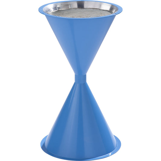 Conical pedestal ashtray made of plastic, without hood, light blue.