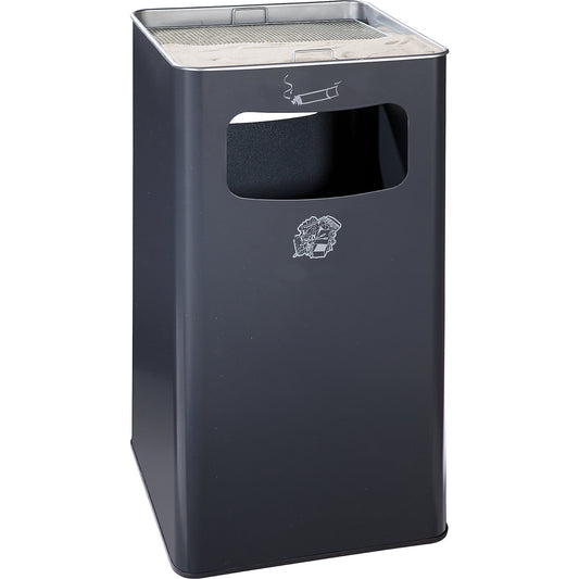 Combination ashtray, capacity 96 l, WxHxD 430 x 755 x 430 mm, steel, charcoal.