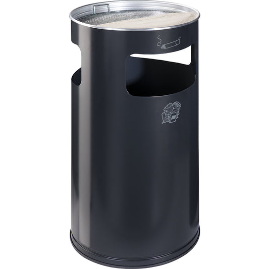 Combination ashtray, capacity 69 l, HxØ 760 x 420 mm, steel, charcoal.