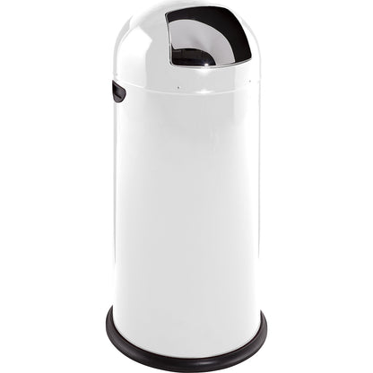 Push rubbish bin, steel, self-closing, white, 52 l, height 890 mm.