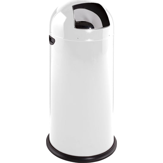 Push rubbish bin, steel, self-closing, white, 52 l, height 890 mm.