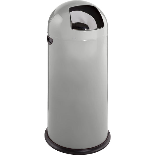 Push rubbish bin, steel, self-closing, silver, 52 l, height 890 mm.