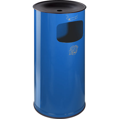 Safety combination ashtray, sheet steel, capacity 44 l, HxØ 710 x 355 mm, gentian blue.
