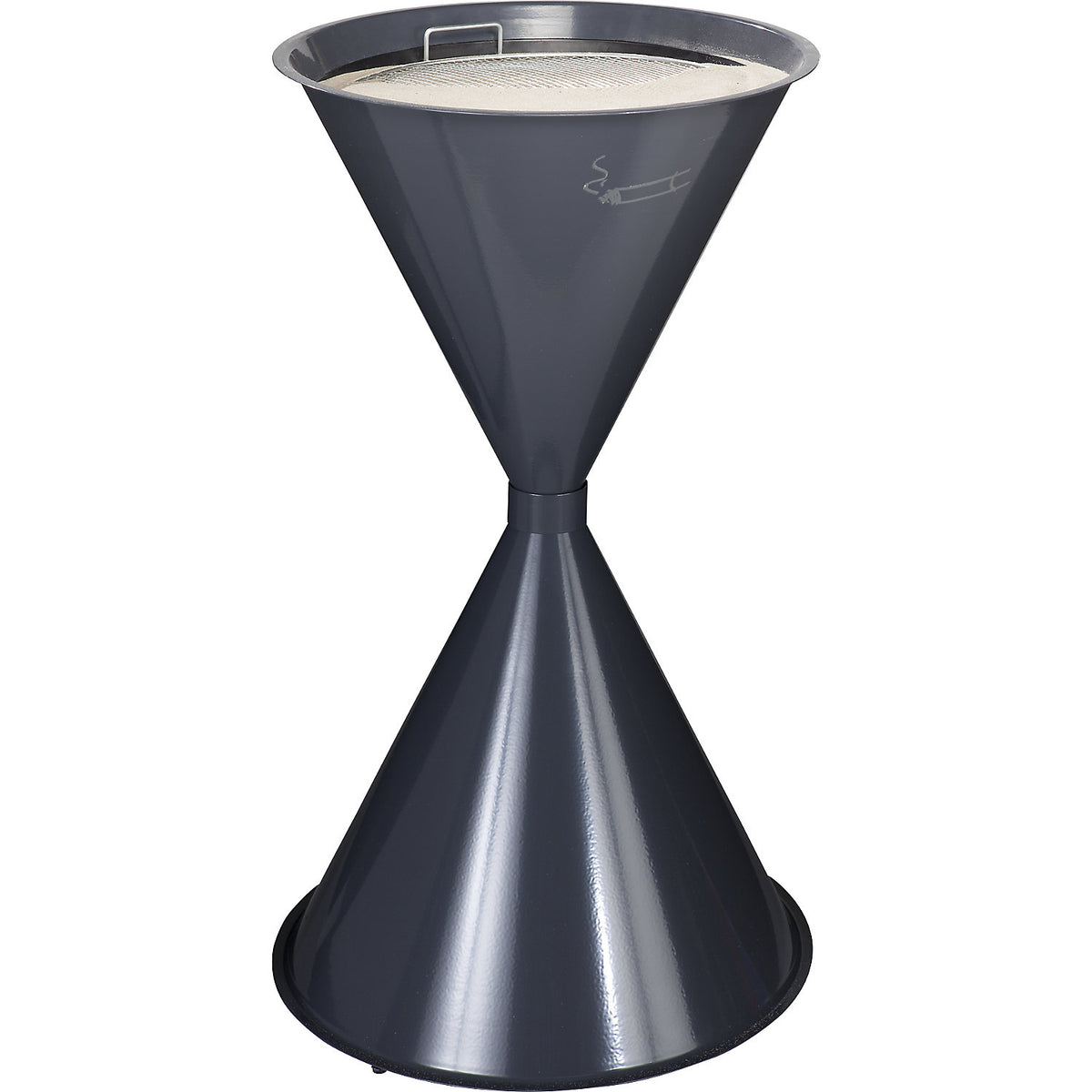 Conical ashtray made of steel, Ø 400 mm, without roof, graphite.
