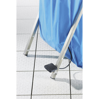 Hygienic waste sack stand made of stainless steel, for capacity 120 l, with pedal, blue.