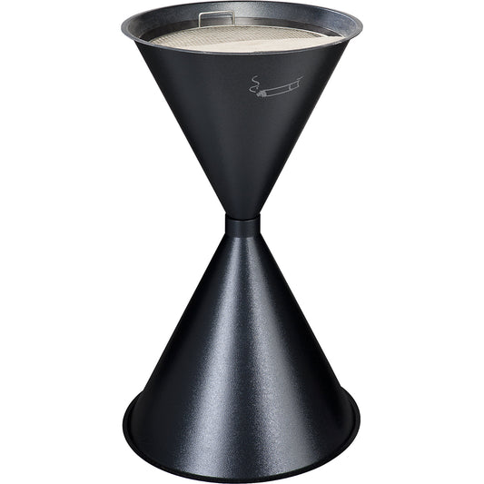Conical ashtray made of metal, sheet steel, powder coated, granite.