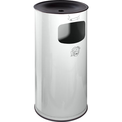 Safety combination ashtray, sheet steel, capacity 44 l, HxØ 710 x 355 mm, light grey.