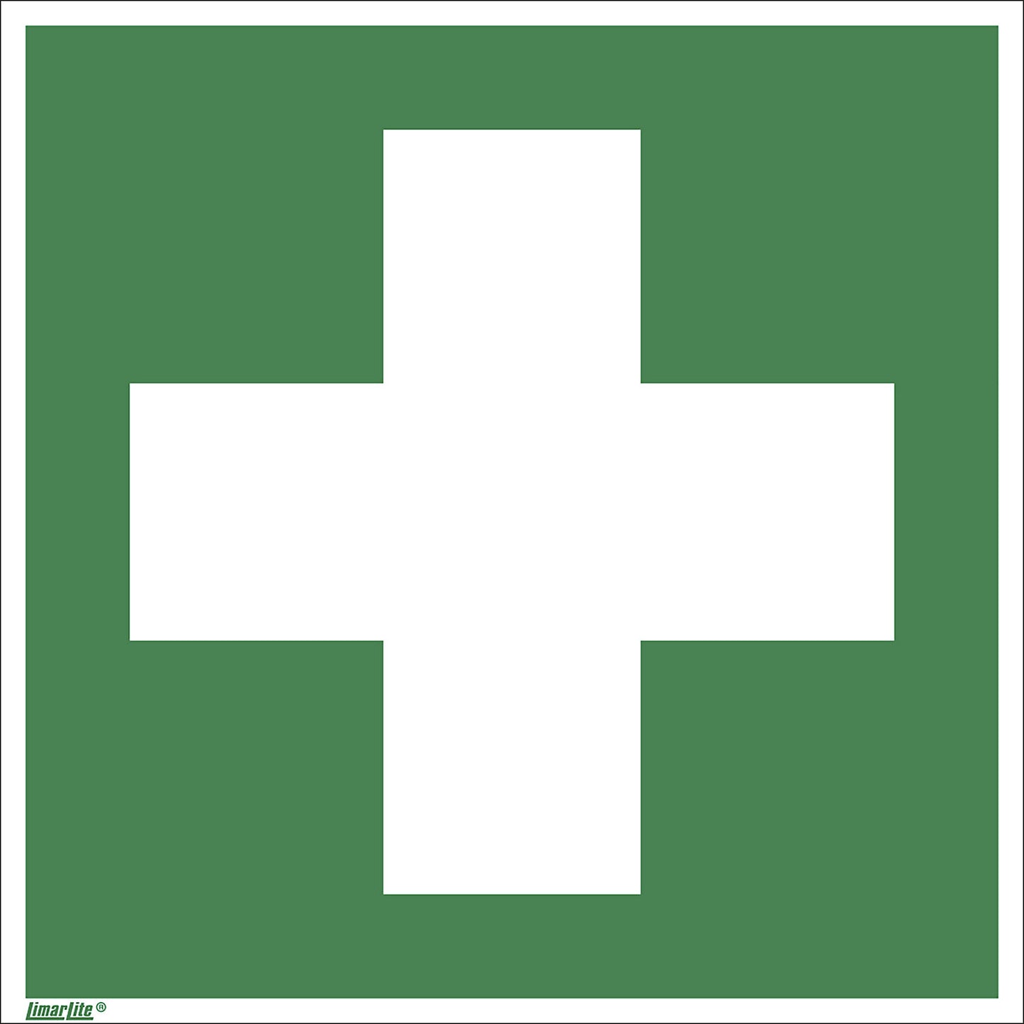 Emergency sign, first aid, pack of 10, aluminium, 200 x 200 mm.