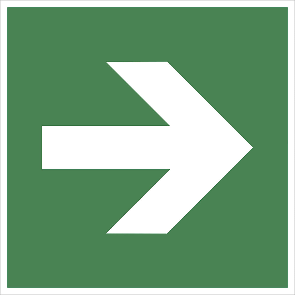 Emergency exit signs, arrow pointing straight ahead, only in combination with emergency sign, pack of 10, aluminium, 200 x 200 mm.