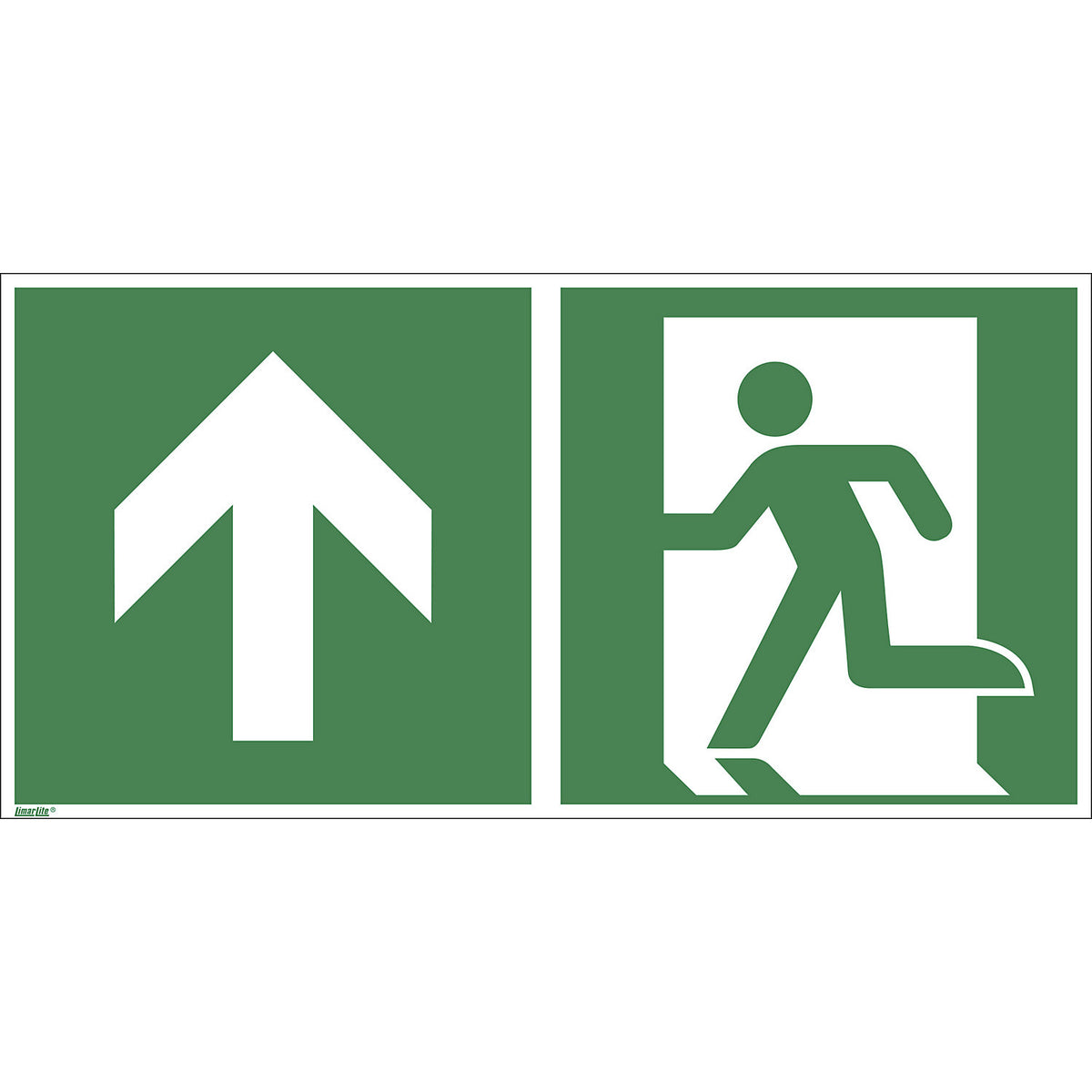 Emergency exit signs, up, pack of 10, plastic, 300 x 150 mm.