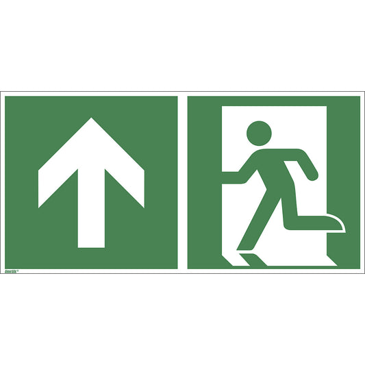 Emergency exit signs, up, pack of 10, plastic, 400 x 200 mm.