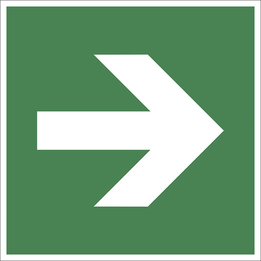 Emergency exit signs, arrow pointing straight ahead, only in combination with emergency sign, pack of 10, plastic, 200 x 200 mm.
