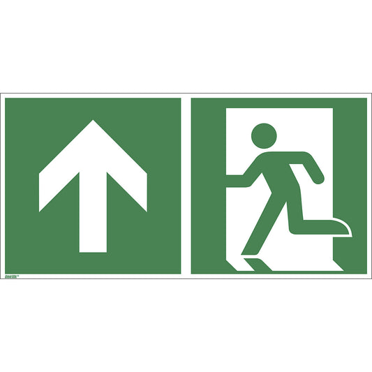 Emergency exit signs, up, pack of 10, aluminium, 300 x 150 mm.