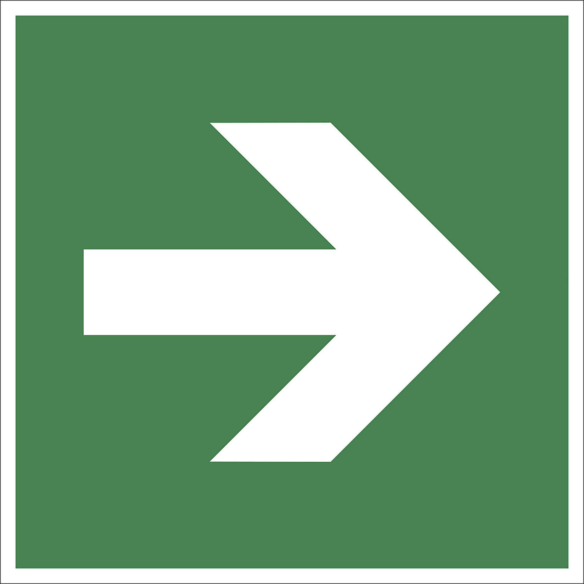 Emergency exit signs, arrow pointing straight ahead, only in combination with emergency sign, pack of 10, film, 150 x 150 mm.