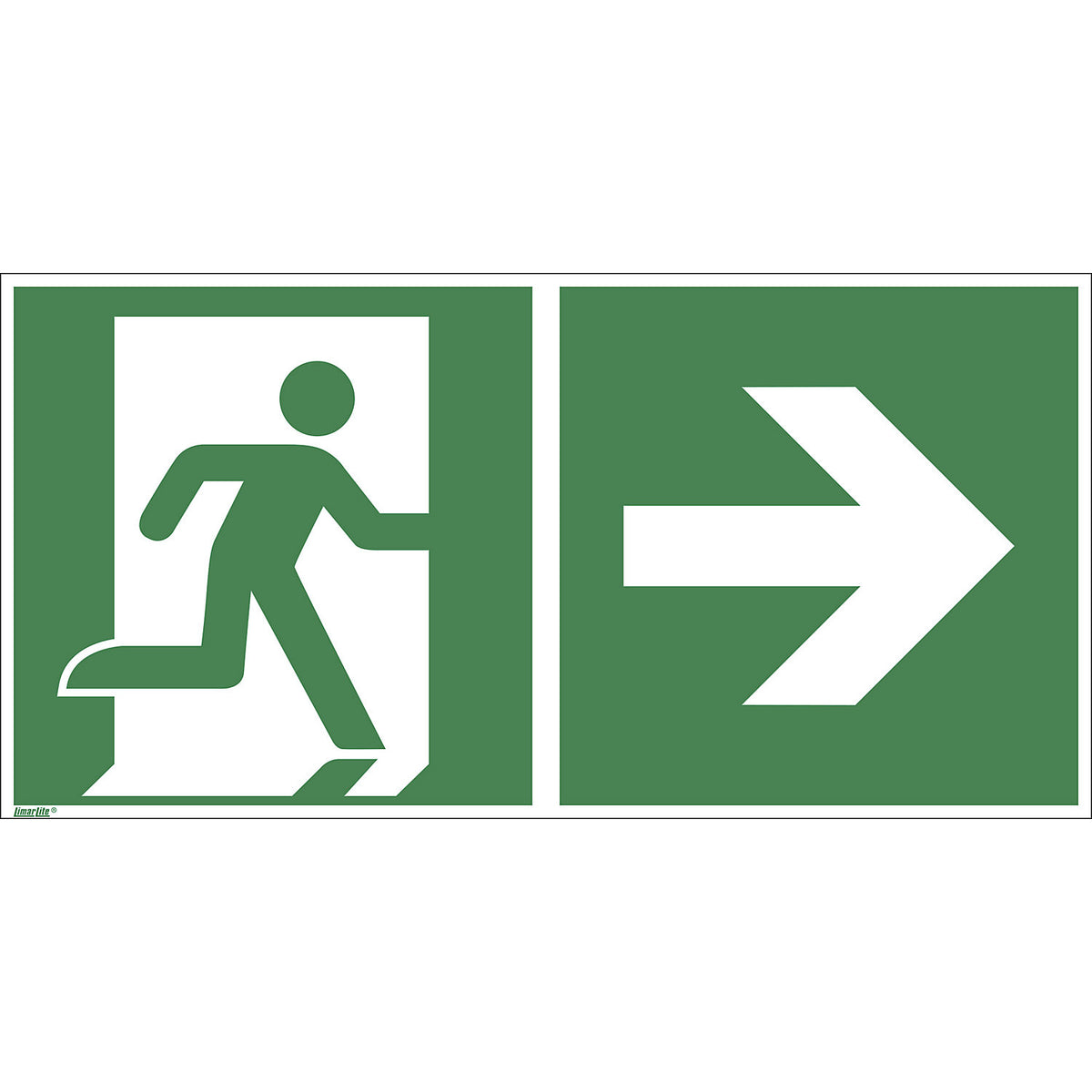 Emergency exit signs, right, pack of 10, film, 400 x 200 mm.