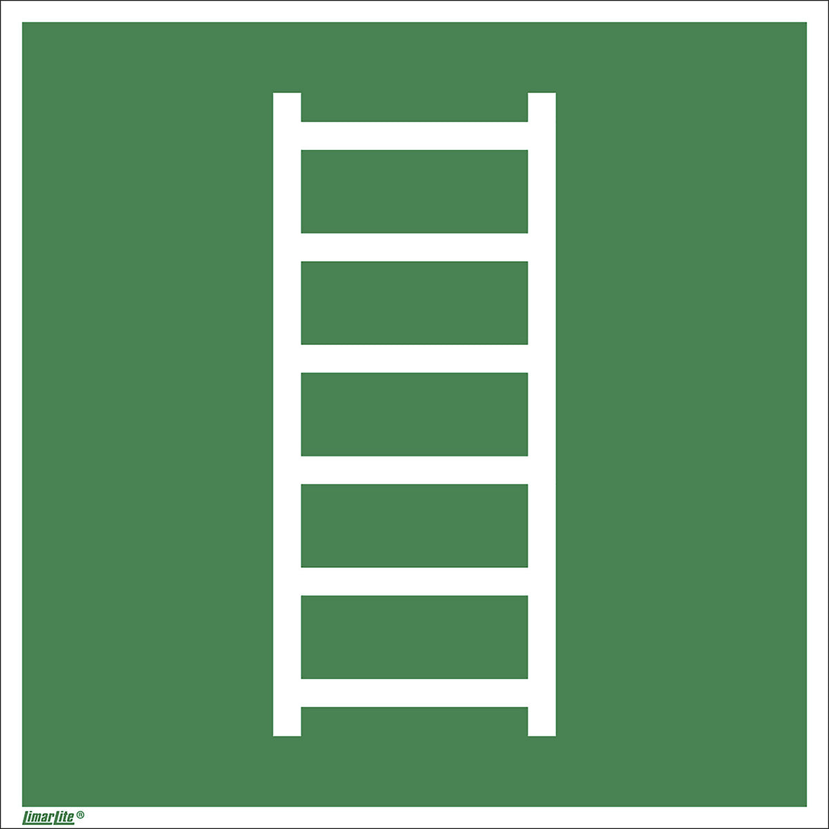 Emergency sign, fire escape ladder, pack of 10, plastic, 150 x 150 mm.