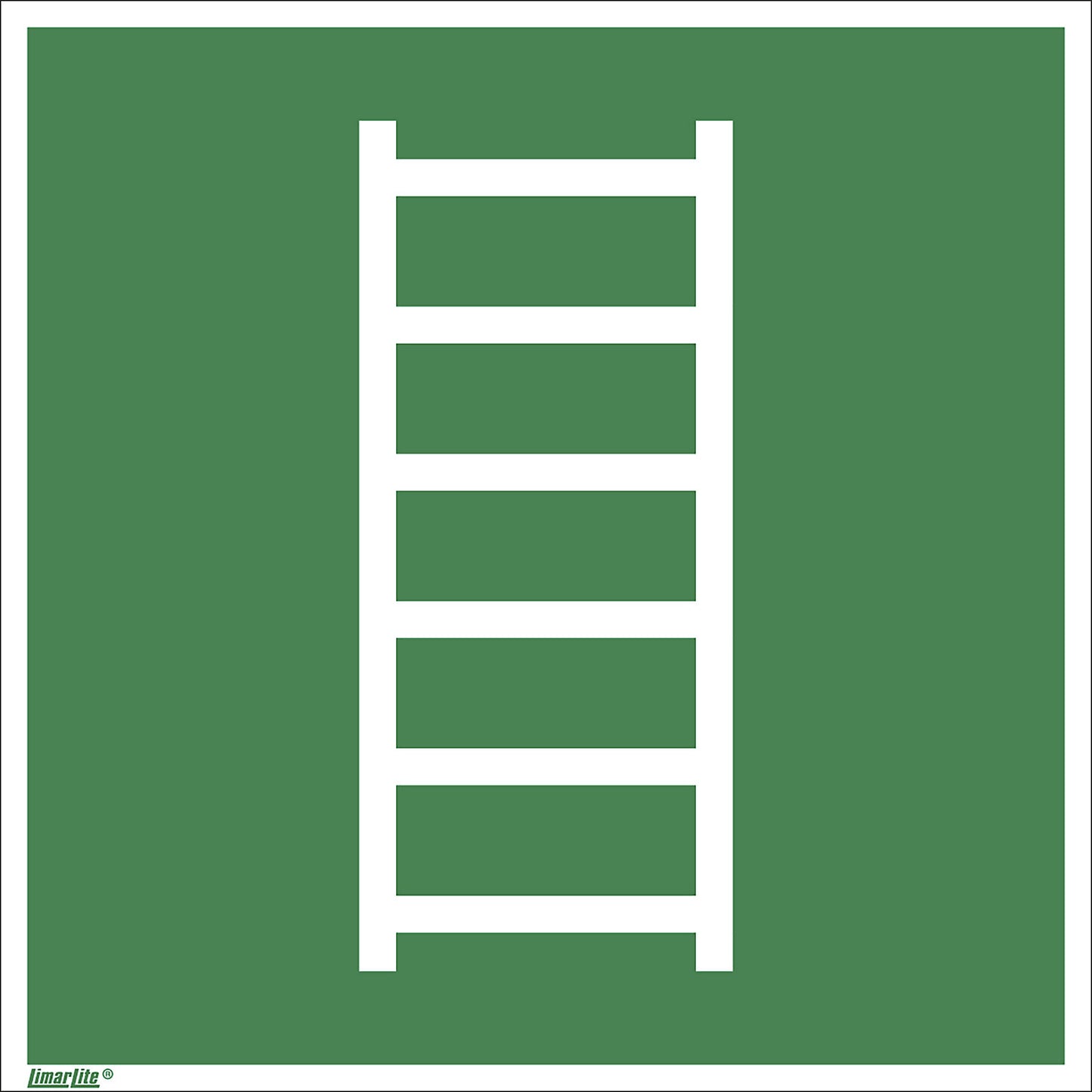 Emergency sign, fire escape ladder, pack of 10, plastic, 200 x 200 mm.