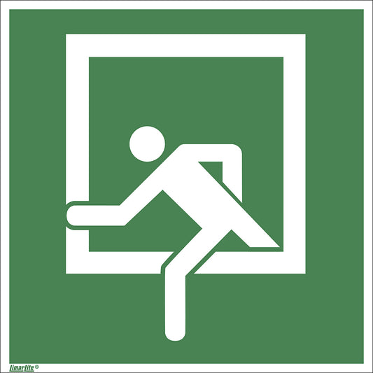 Emergency sign, emergency exit, pack of 10, film, 200 x 200 mm.