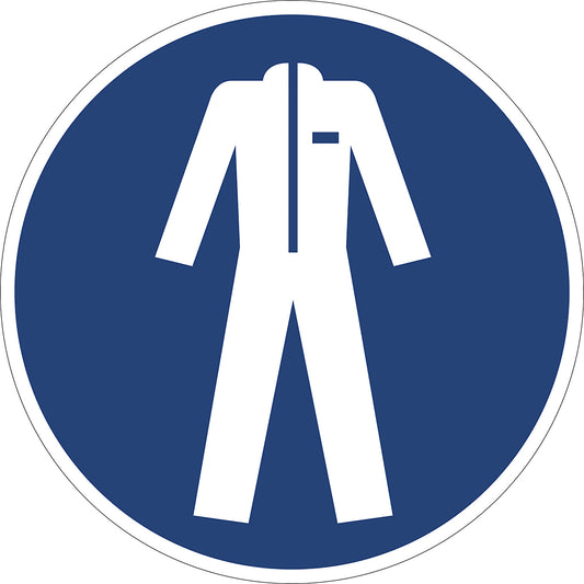 Mandatory signs, wear protective clothing, pack of 10, film, Ø 200 mm.