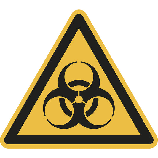 Hazard signs, hazard: biological hazard, pack of 10, 200 mm leg length.