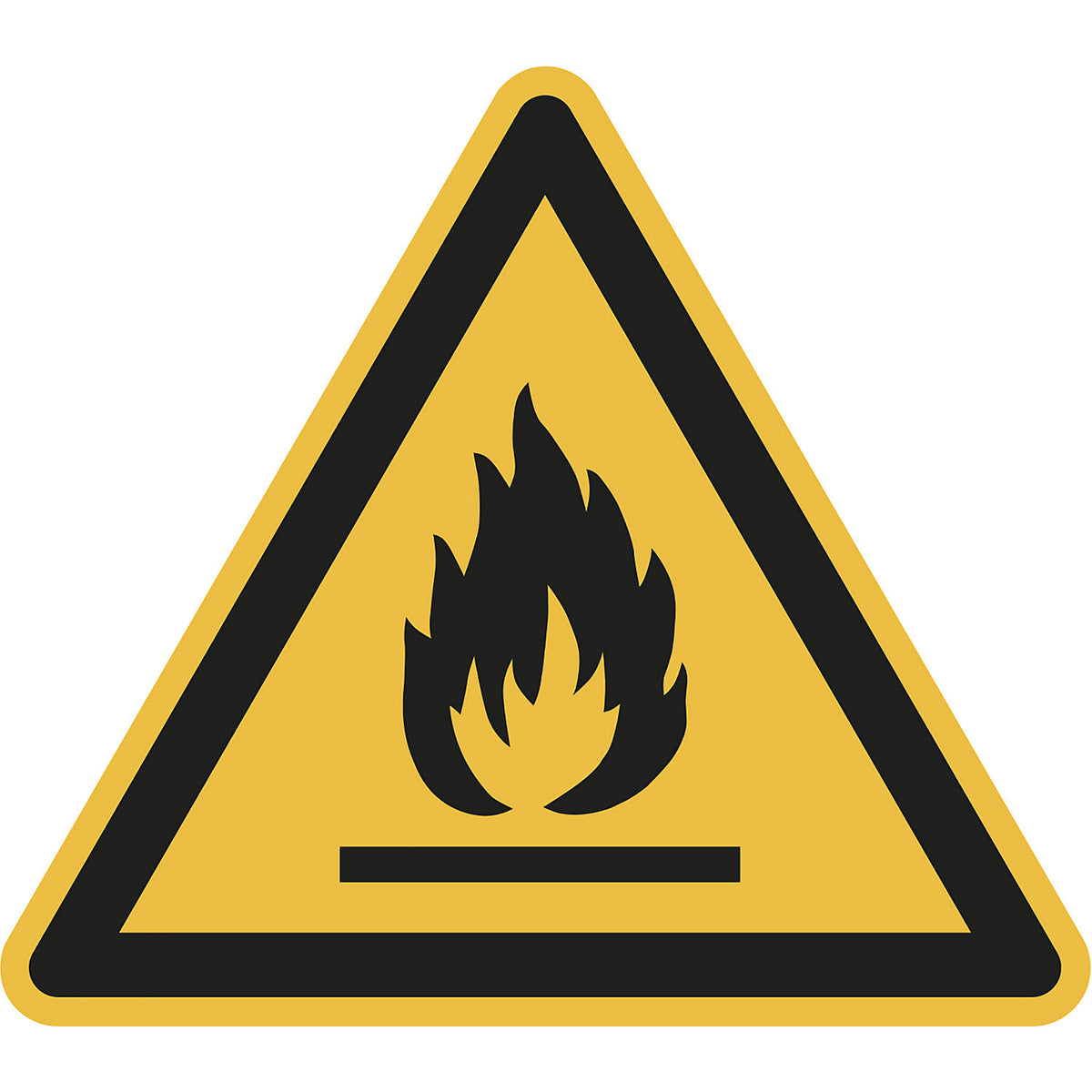 Hazard signs, hazard: flammable materials, pack of 10, film, leg length 100 mm.