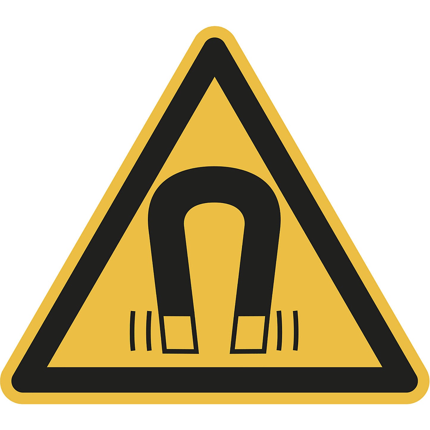 Hazard signs, hazard: magnetic field, pack of 10, plastic, leg length 200 mm.
