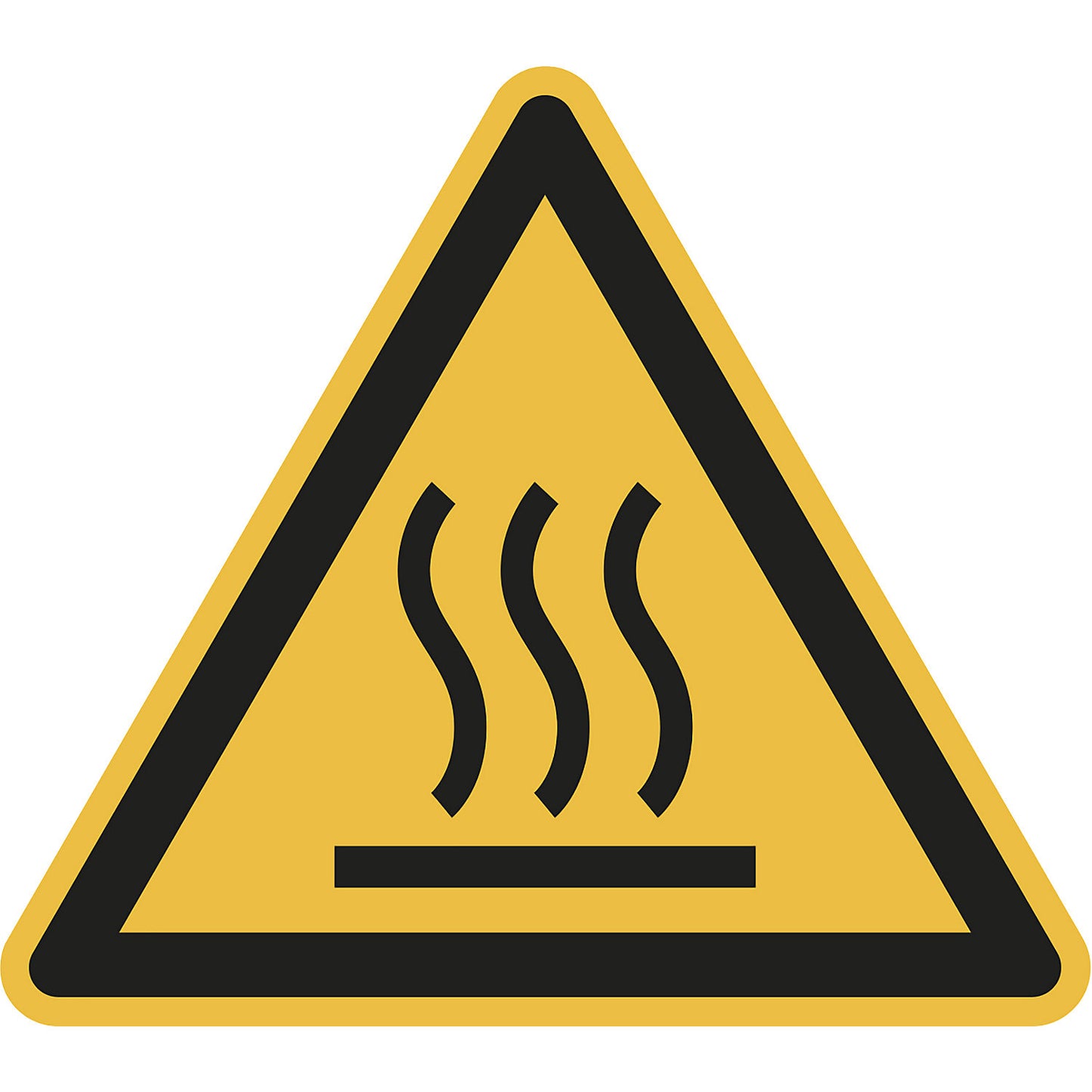 Hazard signs, hazard: hot surface, pack of 10, film, leg length 100 mm.