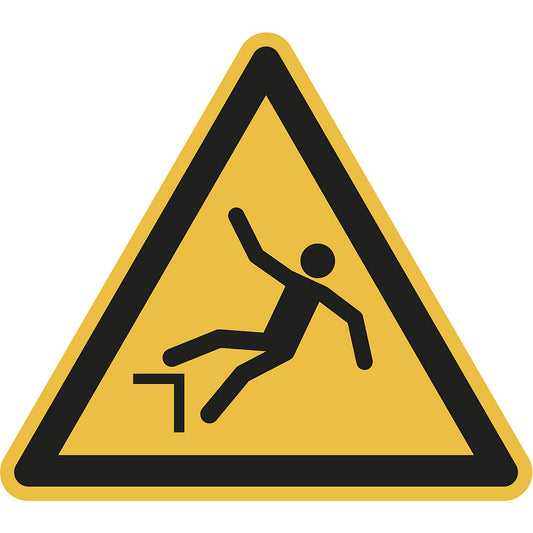 Hazard signs, hazard: drop (fall), pack of 10, plastic, leg length 200 mm.