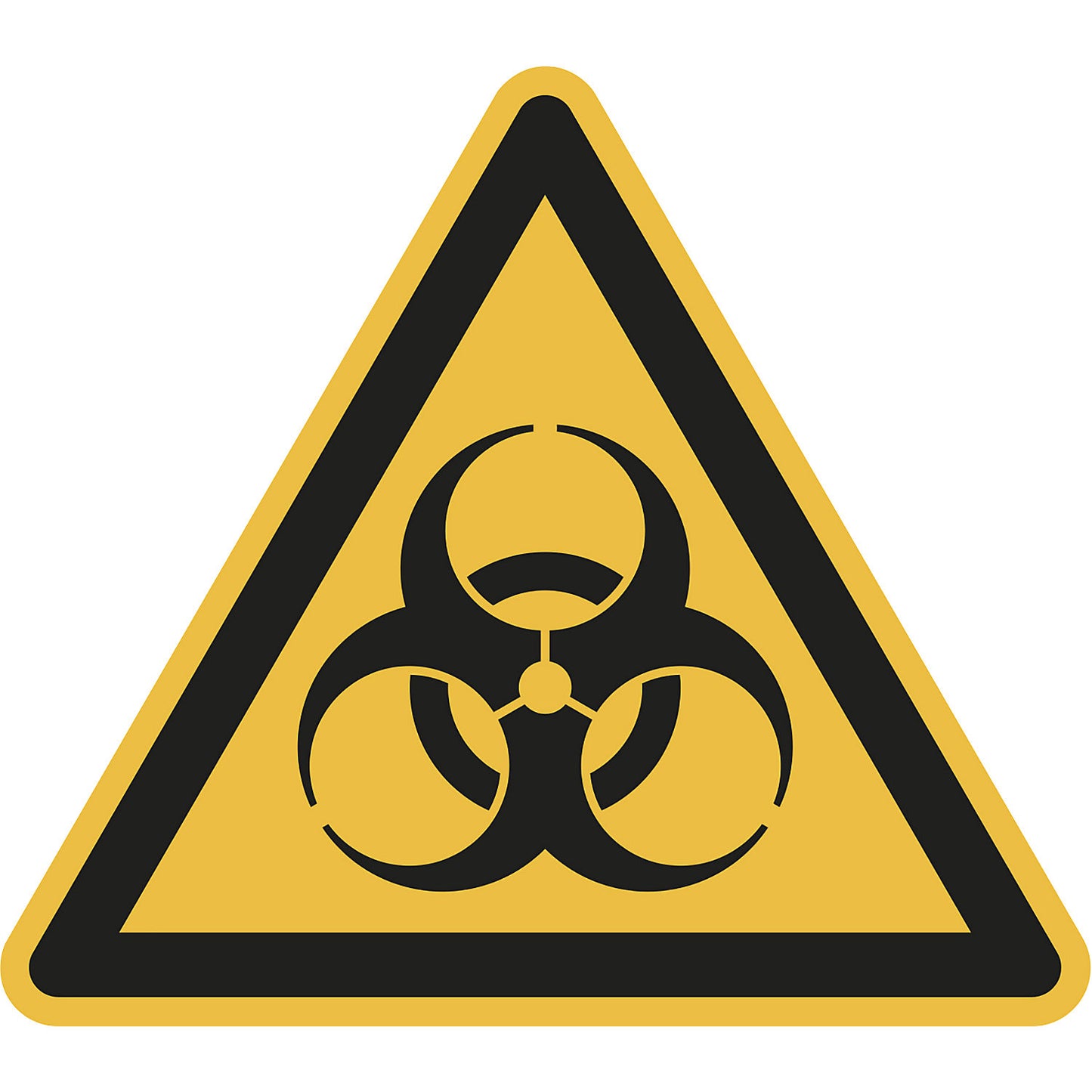 Hazard signs, hazard: biological hazard, pack of 10, 100 mm leg length.