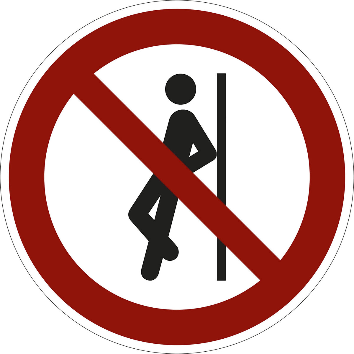 Prohibition sign, no leaning against, pack of 10, plastic, Ø 200 mm.