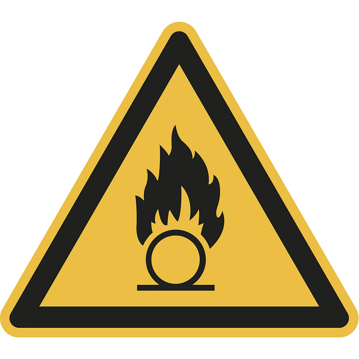Hazard signs, hazard: oxidising substances, pack of 10, film, leg length 200 mm.