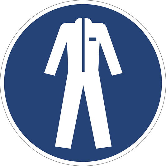 Mandatory signs, wear protective clothing, pack of 10, plastic, Ø 200 mm.