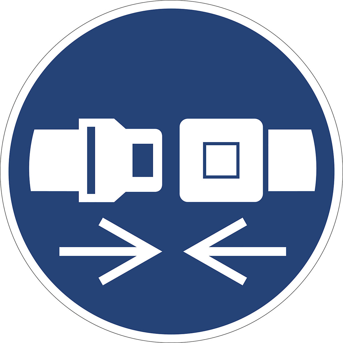 Mandatory signs, use restraint system, pack of 10, film, Ø 100 mm.